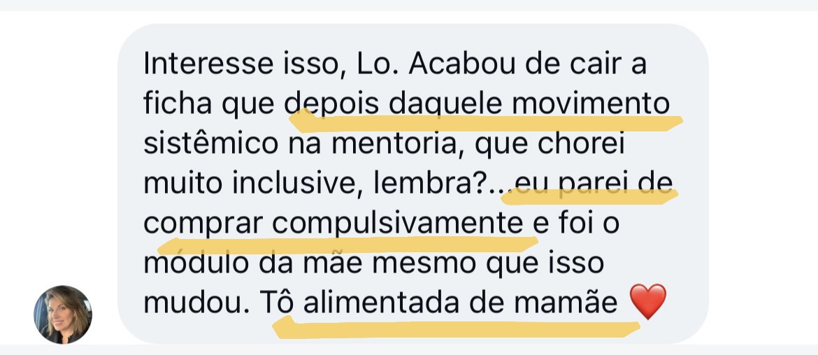 Depoimento de aluna sobre compra compulsiva